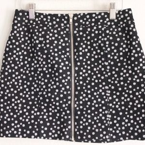 B&W Floral Mini Skirt
